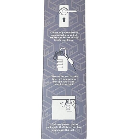 Kikkerland Protect My Package! Theft Deterrent Bag with Lock - Picture 2 of 6